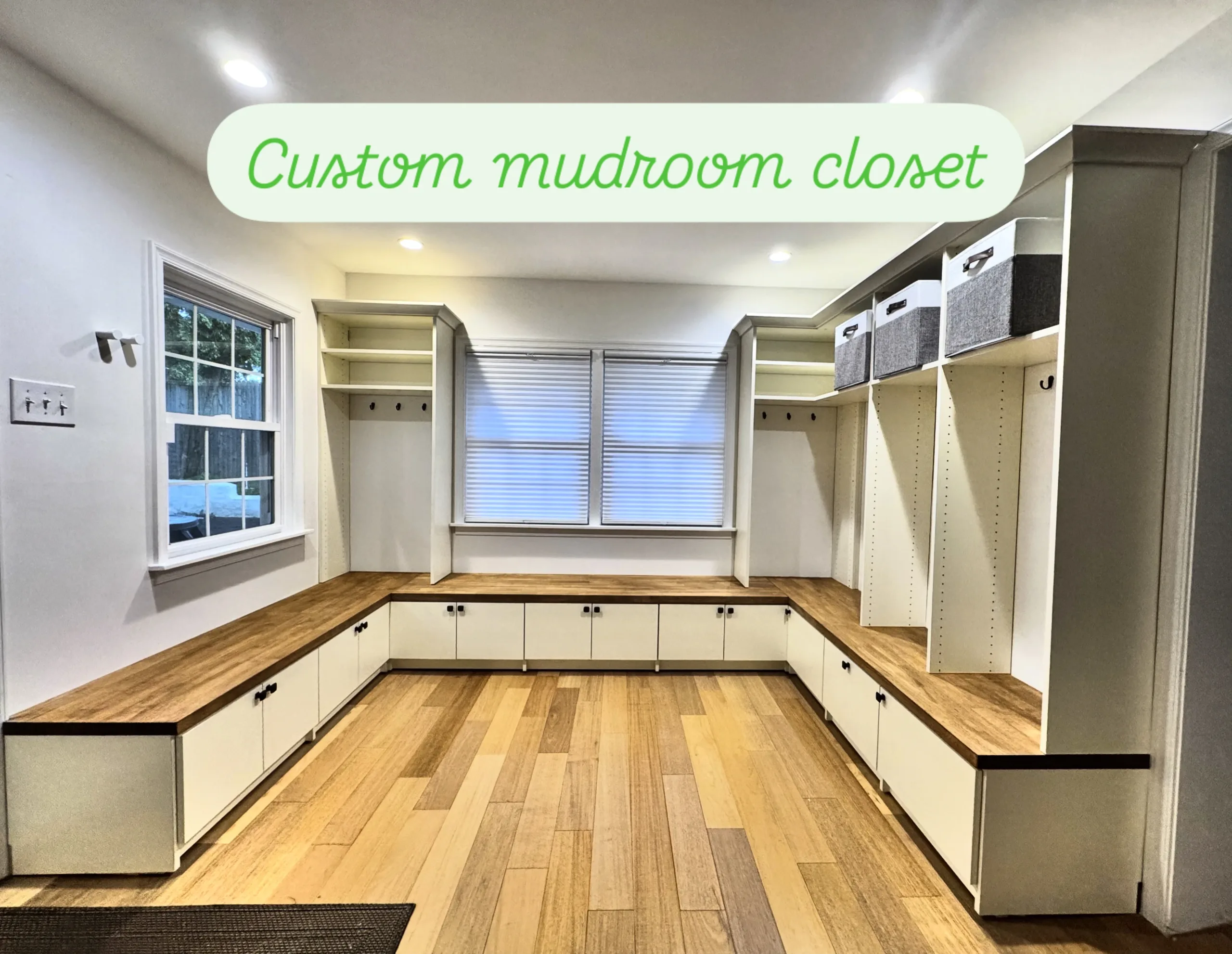 Mudroom butcherblock seat