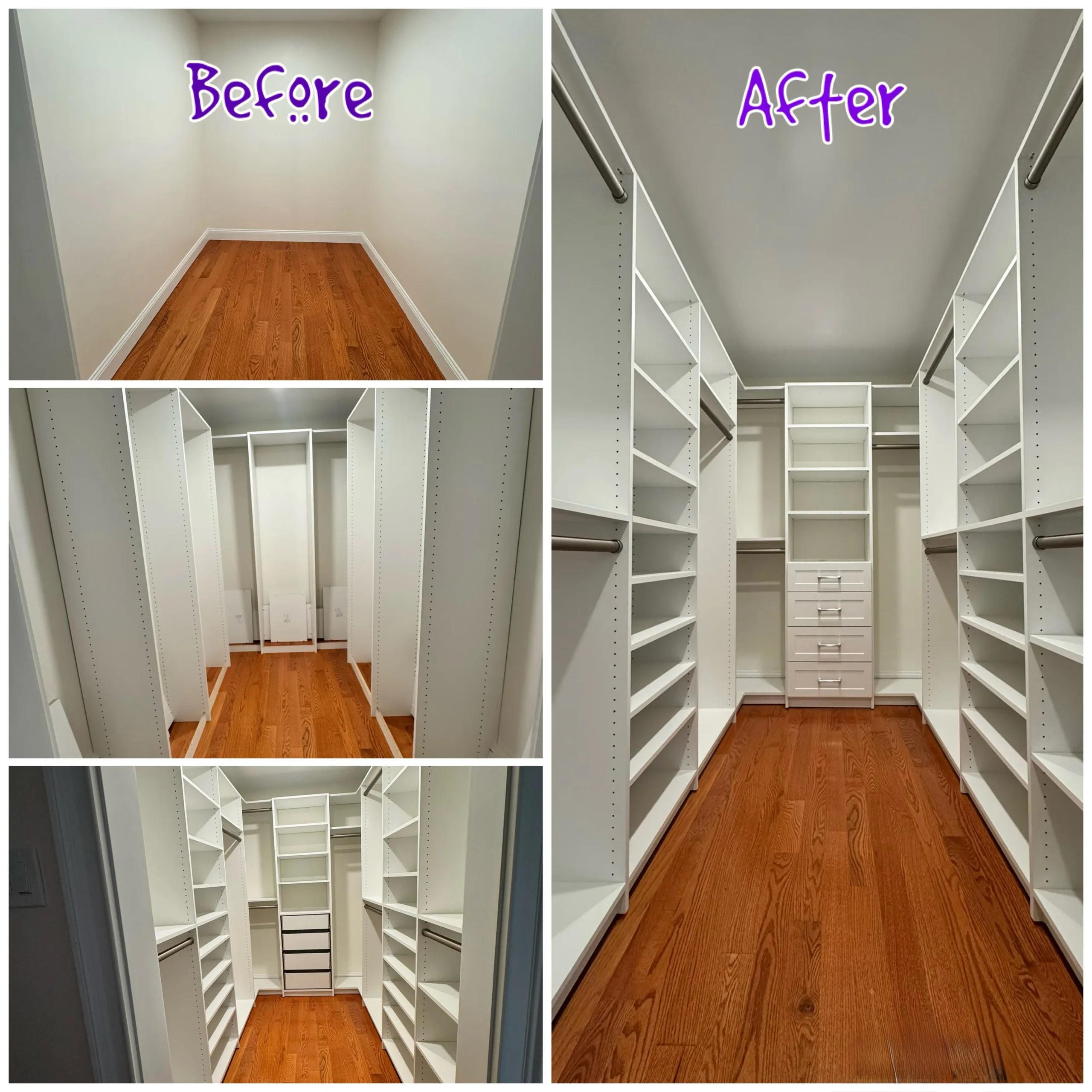 narrow walk in closet