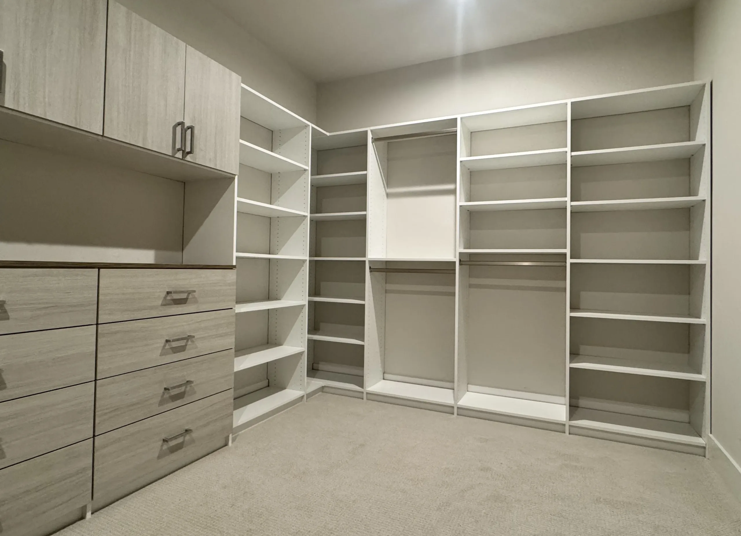 walkin closet shoe shelves